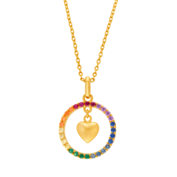 Collier en plaqué or et oxydes de zirconium, coeur