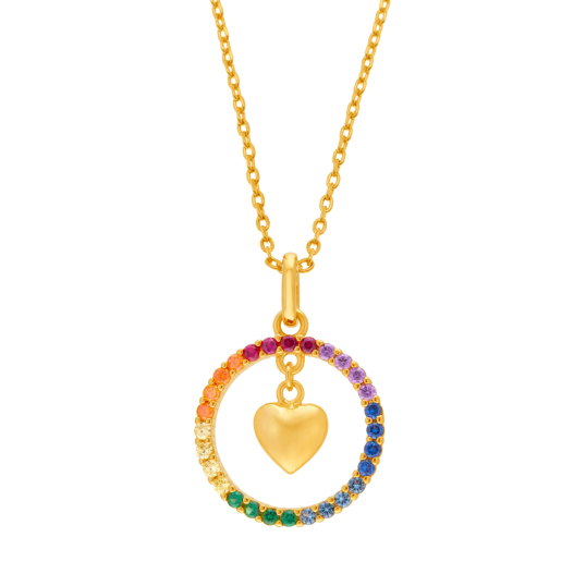 Collier en plaqué or et oxydes de zirconium, coeur Collier en plaqué or et oxydes de zirconium, coeur