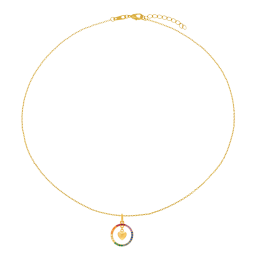 Collier en plaqué or et oxydes de zirconium, coeur