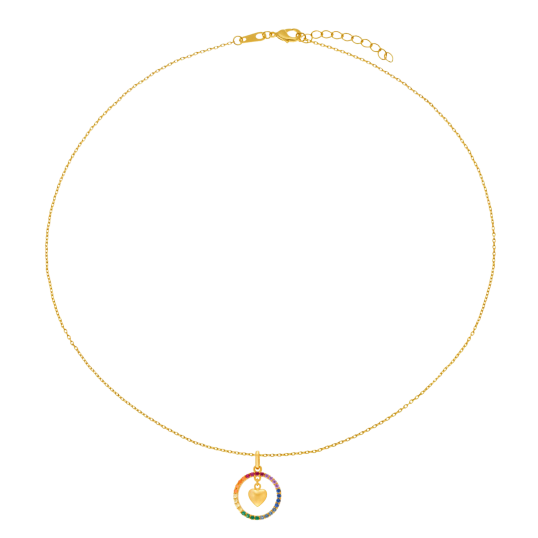 Collier en plaqué or et oxydes de zirconium, coeur Collier en plaqué or et oxydes de zirconium, coeur