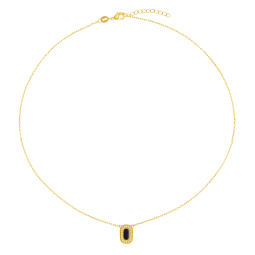 Collier en plaqué or, oxydes de zirconium et laque