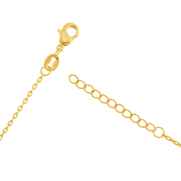 Collier en plaqué or, oxydes de zirconium et laque