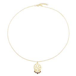 Collier en plaqué or et oeil de tigre