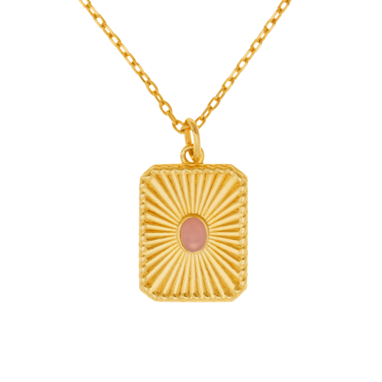 Collier en plaqué or et verre