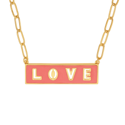 Collier en plaqué or et laque, LOVE