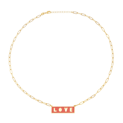 Collier en plaqué or et laque, LOVE