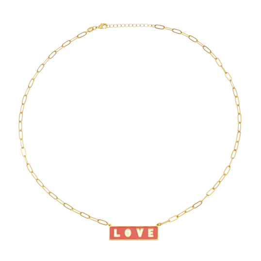 Collier en plaqué or et laque, LOVE Collier en plaqué or et laque, LOVE