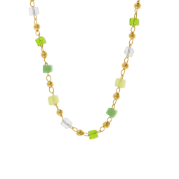 Collier en plaqué or et pierres synthétiques