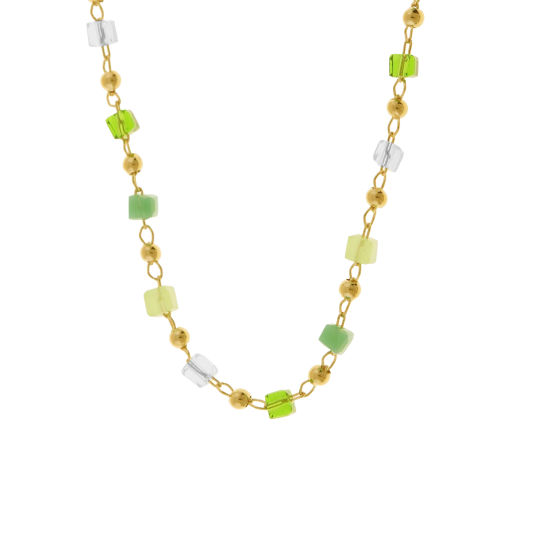 Collier en plaqué or et pierres synthétiques