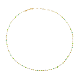 Collier en plaqué or et pierres synthétiques