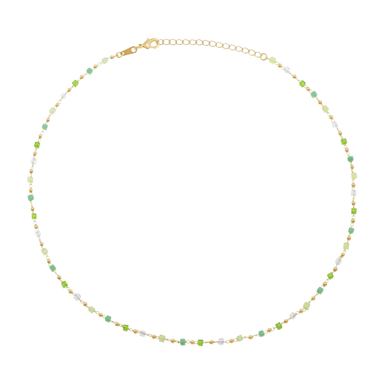 Collier en plaqué or et pierres synthétiques