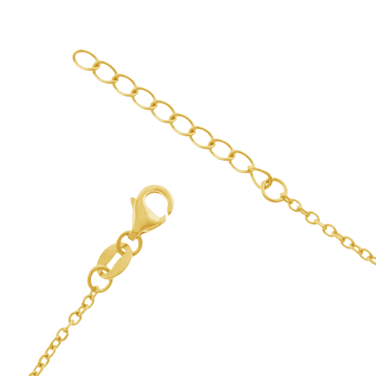 Collier en plaqué or, oxydes de zirconium et laque