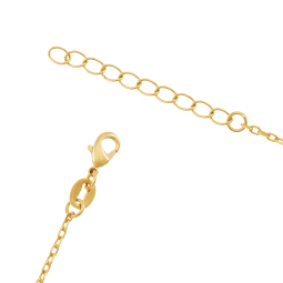 Collier en plaqué or, oxydes de zirconium et céramique blanche