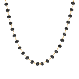 Collier en plaqué or et perles synthétiques noires