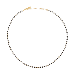 Collier en plaqué or et perles synthétiques noires