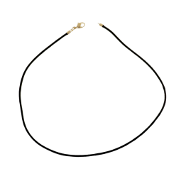 Collier en plaqué or cordon en coton noir