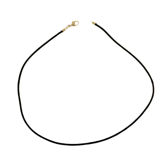Collier en plaqué or cordon en coton noir