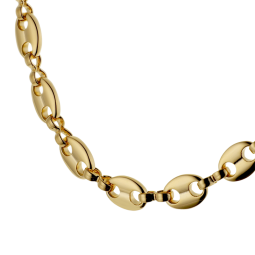 Collier en plaqué or maille grain de café