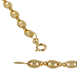 Collier en plaqué or maille grain de café