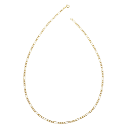 Collier en plaqué or maille cheval alternée 1-3