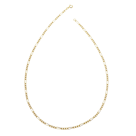 Collier en plaqué or maille cheval alternée 1-3