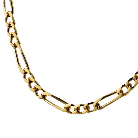 Collier en plaqué or maille cheval alternée 1-3