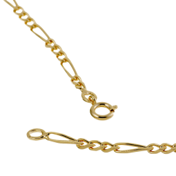 Collier en plaqué or maille cheval alternée 1-3