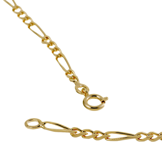 Collier en plaqué or maille cheval alternée 1-3