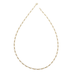 Collier en plaqué or maille cheval alternée 1-1