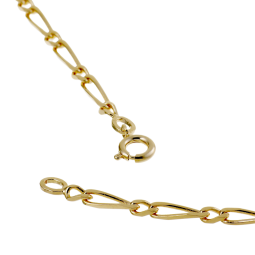Collier en plaqué or maille cheval alternée 1-1