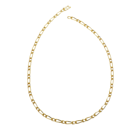 Collier en plaqué or maille cheval alternée 1-1