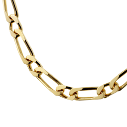 Collier en plaqué or maille cheval alternée 1-1