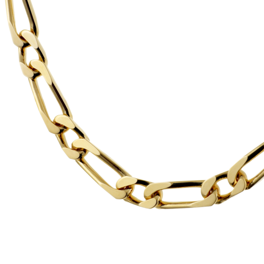 Collier en plaqué or maille cheval alternée 1-1 Collier en plaqué or maille cheval alternée 1-1