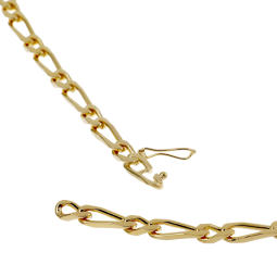 Collier en plaqué or maille cheval alternée 1-1