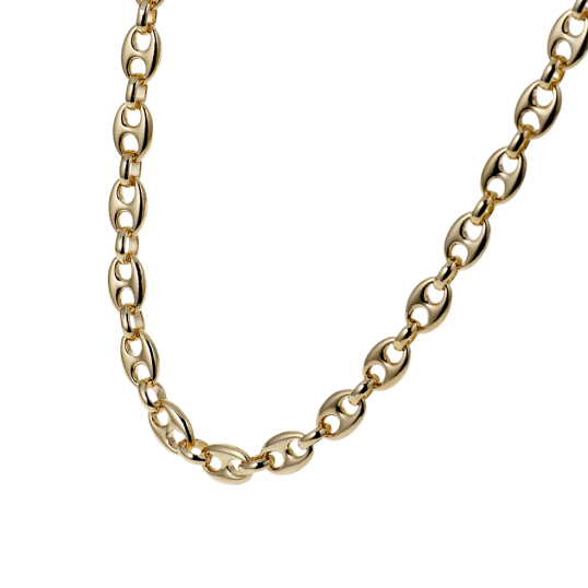 Collier en plaqué or maille grain de café