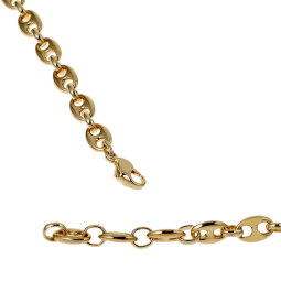 Collier en plaqué or maille grain de café