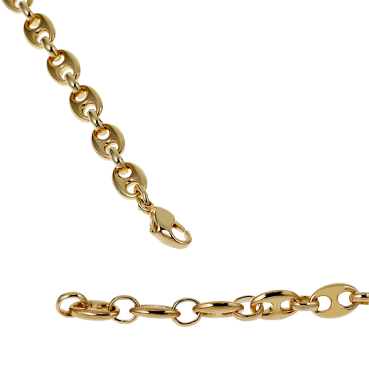 Collier en plaqué or maille grain de café