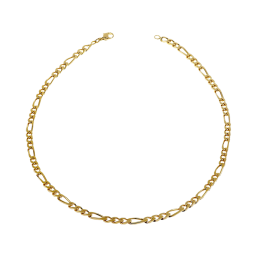 Collier en plaqué or maille cheval alternée 1-3