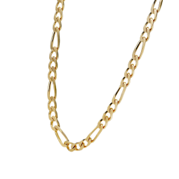 Collier en plaqué or maille cheval alternée 1-3