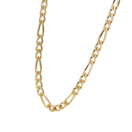 Collier en plaqué or maille cheval alternée 1-3