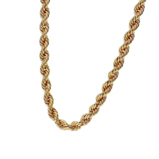Chaine en plaqué or maille corde