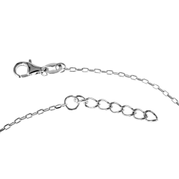 Collier en argent rhodié, coeur et oxydes de zirconium