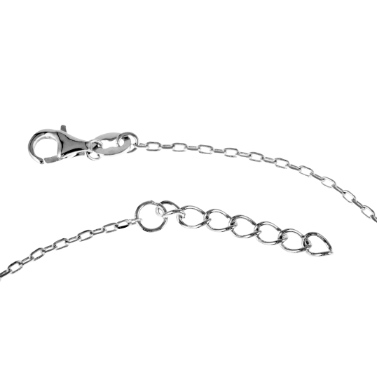 Collier en argent rhodié, coeur et oxydes de zirconium Collier en argent rhodié, coeur et oxydes de zirconium