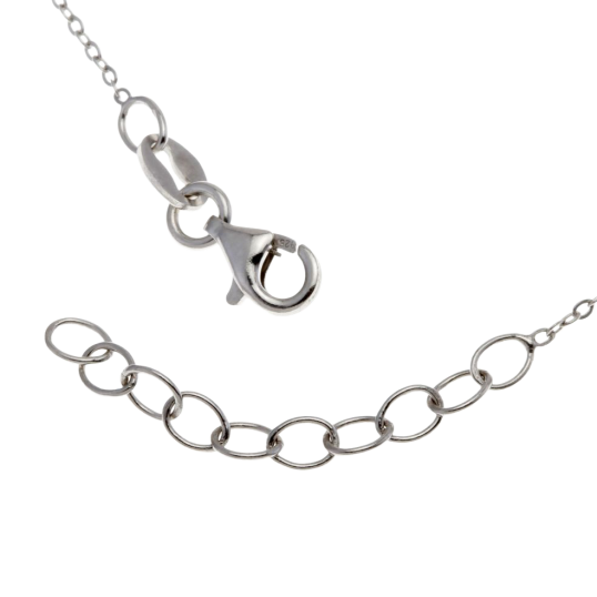 Collier en argent rhodié, chat et oxyde de zirconium