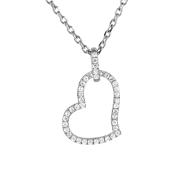 Collier en argent rhodié et oxydes de zirconium