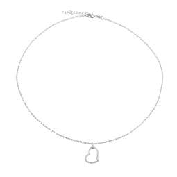 Collier en argent rhodié et oxydes de zirconium