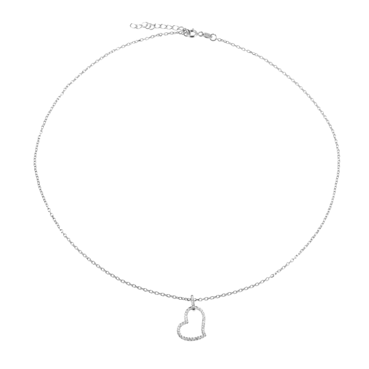Collier en argent rhodié et oxydes de zirconium