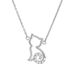 Collier en argent rhodié et oxydes de zirconium