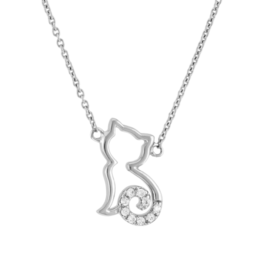 Collier en argent rhodié et oxydes de zirconium