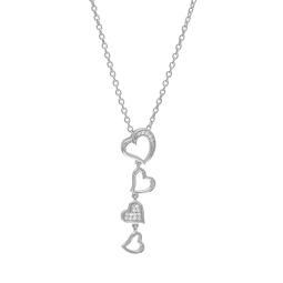 Collier en argent rhodié et oxydes de zirconium